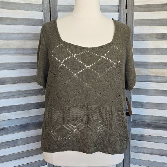 Crochet Cap Sleeve Top | Frye | 3X - Picture 1 of 12